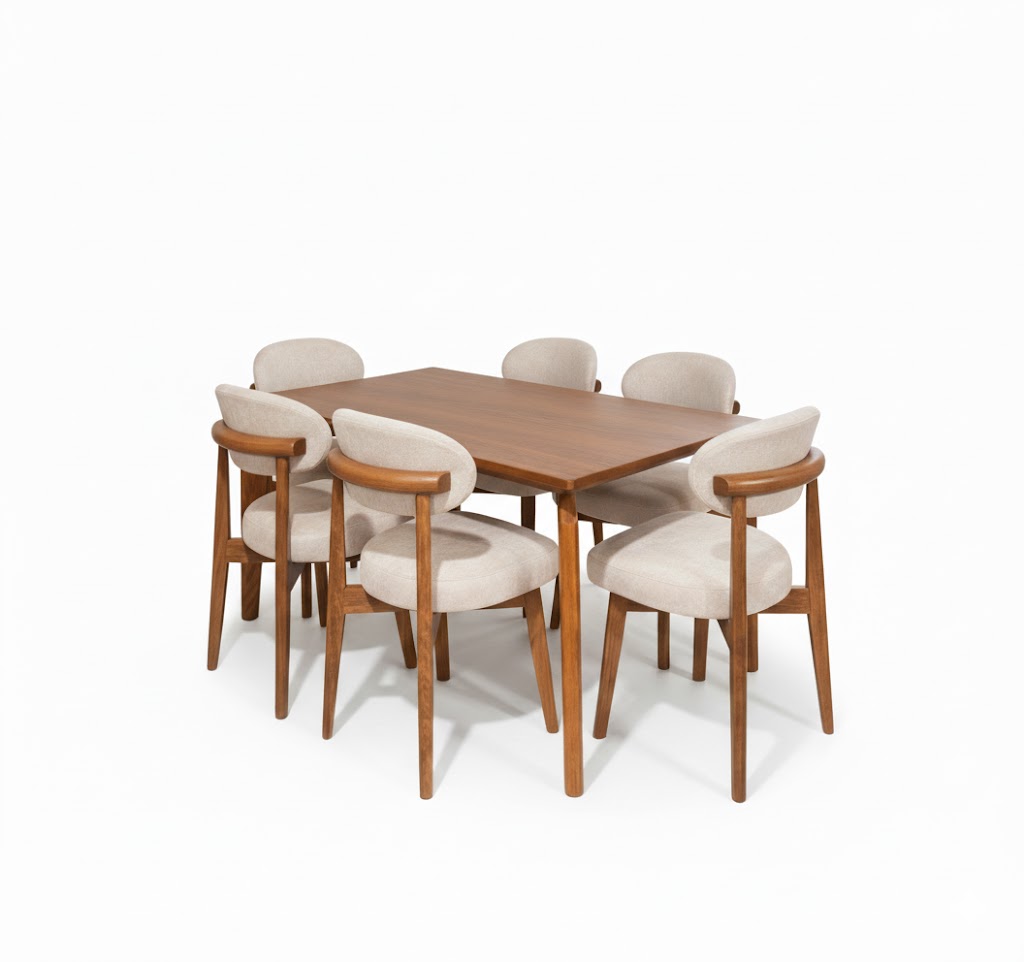 Juego de comedor Elsa 6 sillas – Ivory