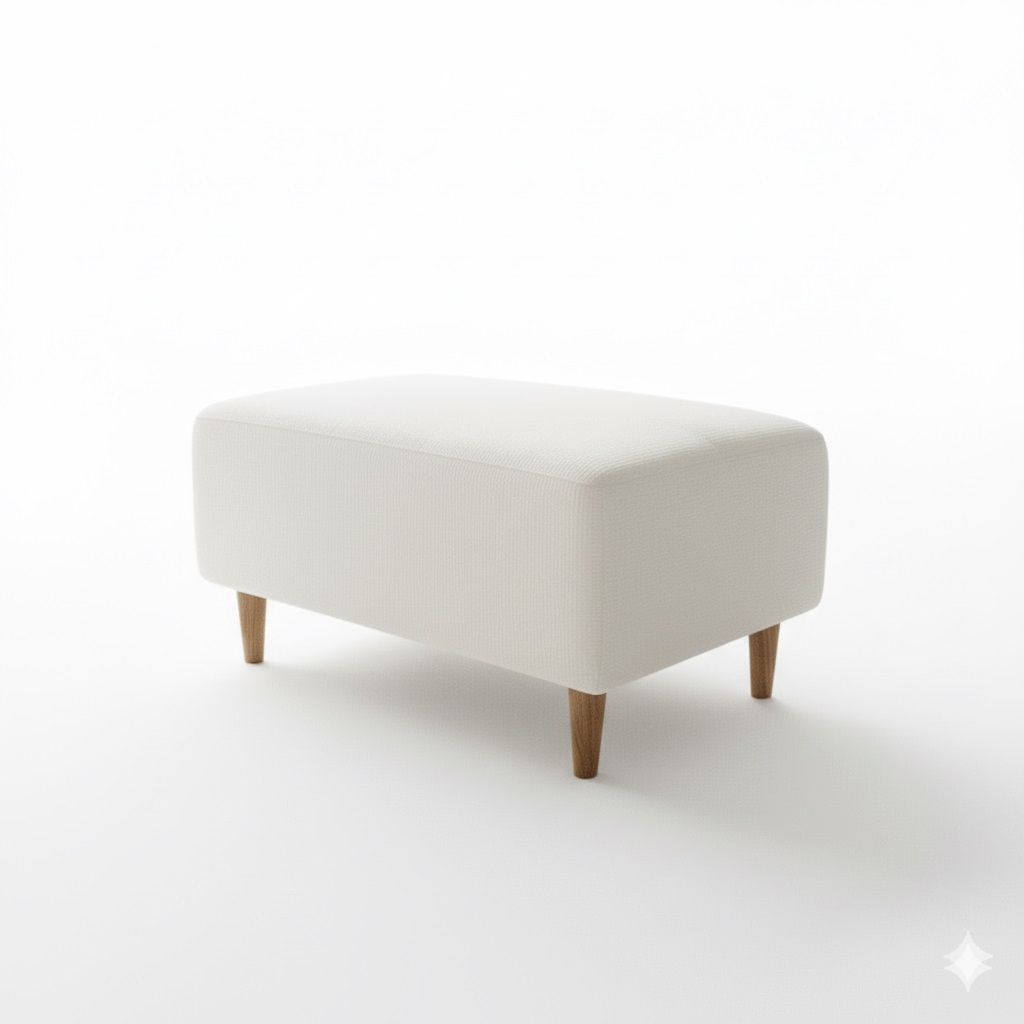 Juego de Sala Zara 3-1 + Banqueta + 2 Puff – Ivory