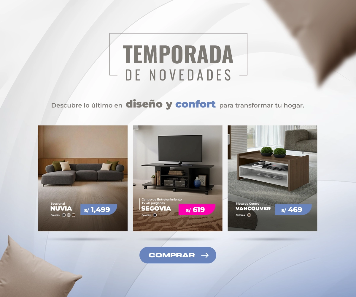 Temporada de Novedades Mallhogar - Ofertas insuperables en juegos de sala, seccionales y juegos de comedor